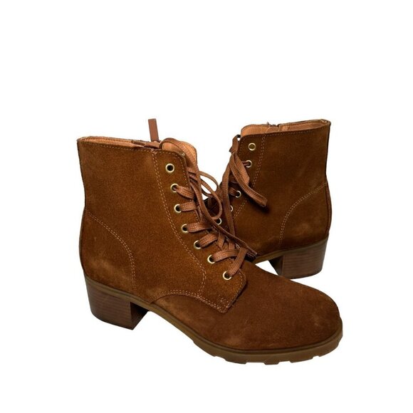 OTBT Arc Water Resistant Lace-Up Bootie Camel Suede size 8 New $169 - Picture 3 of 7